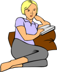 WomanReadingClker Woman reading with cushion