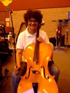 Kate Grenville with her cello