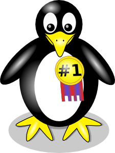 PenguinNo1ClkerOCAL.svg.med Penguin with No. 1 ribbon