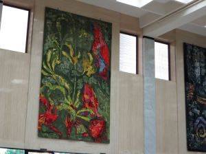 Parrot tapestry, NLA foyer