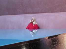 Susan Ellis singing inside "Skyspace"